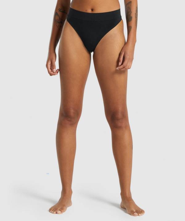 Damske Spodne Pradlo Gymshark Seamless High Rise Thong Čierne | MD7526438